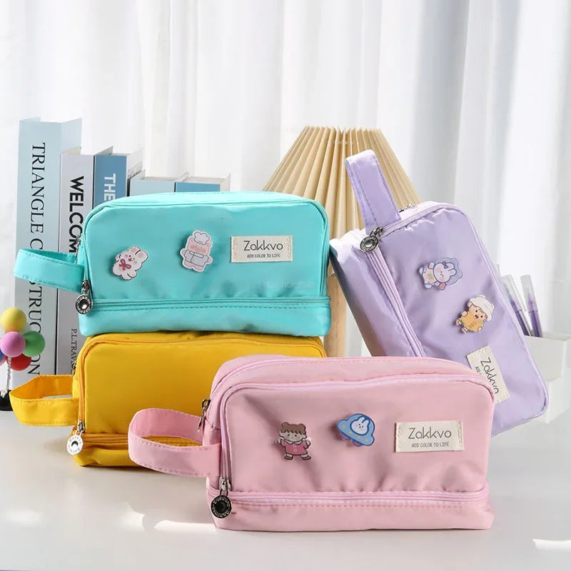 Three-layer Cute Pencil Bag